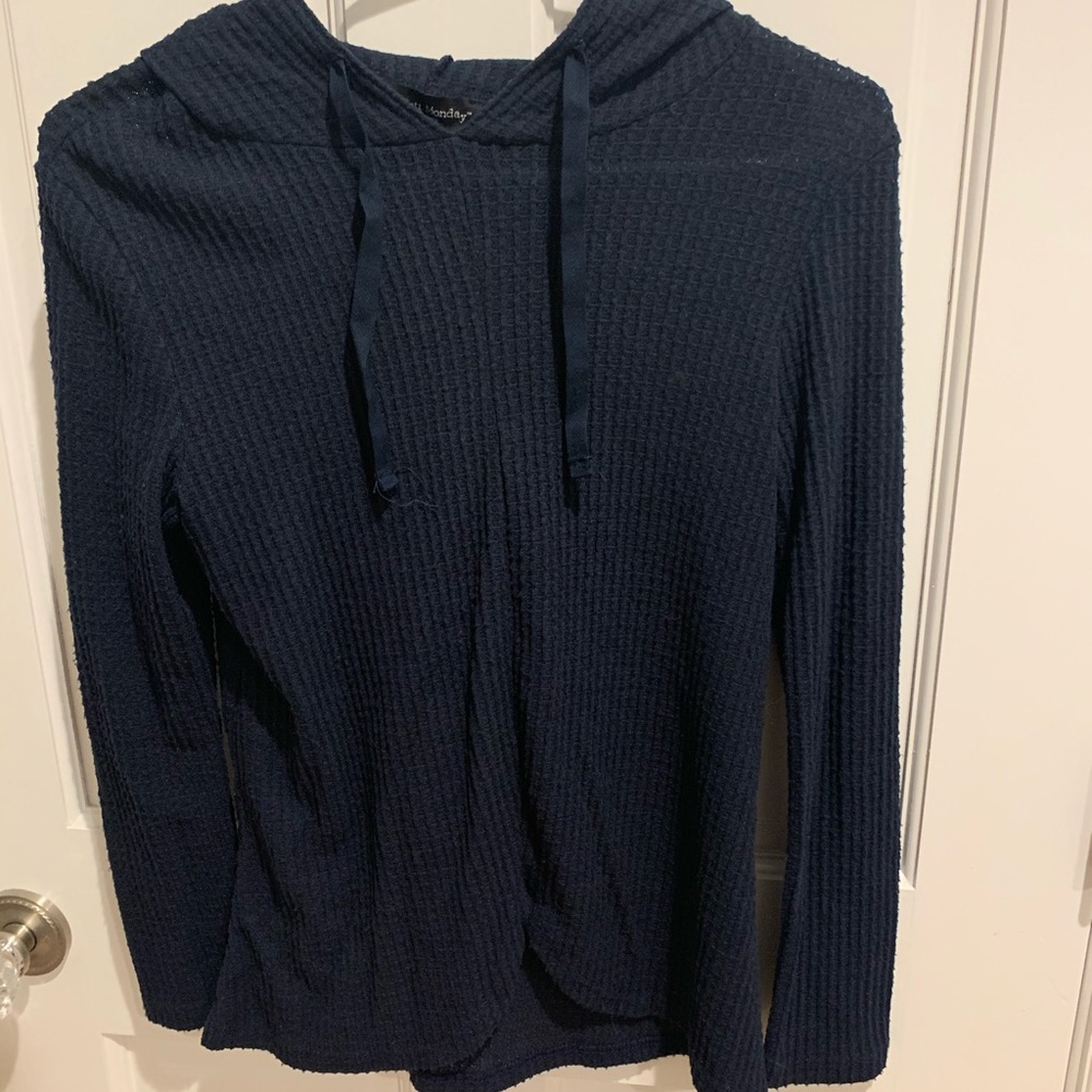 navy blue waffle soft shirt